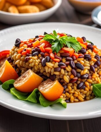 Arroz a la mexicana con frijoles