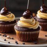 Cupcakes de vainilla con frosting de chocolate