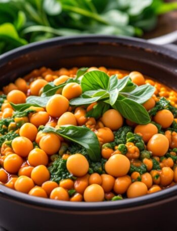 Curry de garbanzos y espinacas