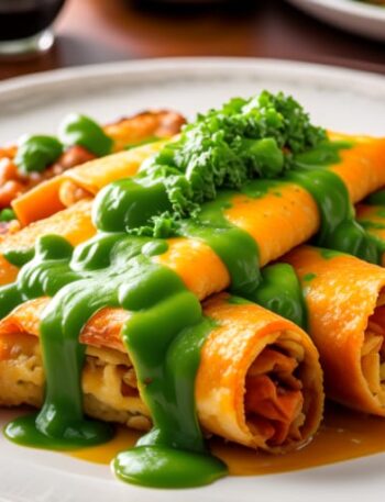 Enchiladas de pollo con salsa verde