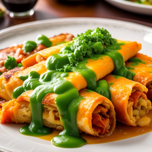 Enchiladas de pollo con salsa verde