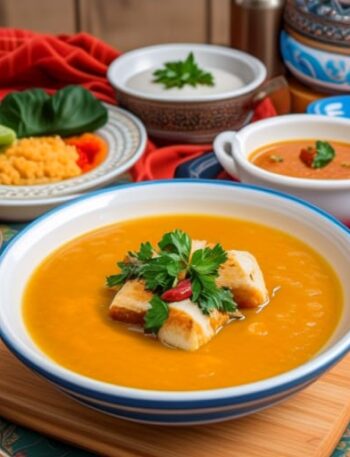 Fufu con sopa de cacahuete de África occidental