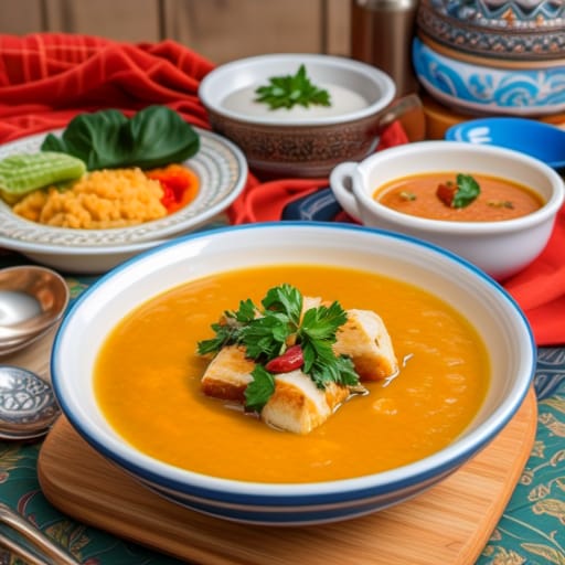 Fufu con sopa de cacahuete de África occidental