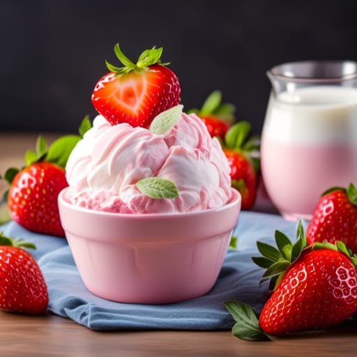 Helado de fresa y yogur