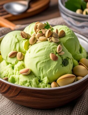 Helado de pistacho casero