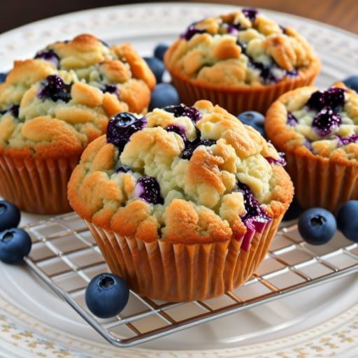 Muffins de almendra y arándanos