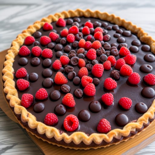 Pastel de chocolate y frambuesas