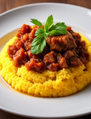 Polenta con ragú de carne