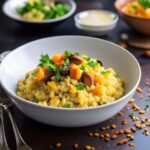 Risotto de azafrán y champiñones