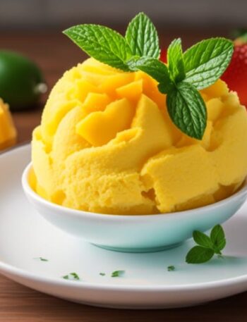 Sorbete de mango y menta