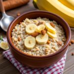 Avena cocida con plátano y canela