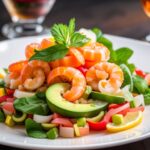 Ceviche de gambas con aguacate