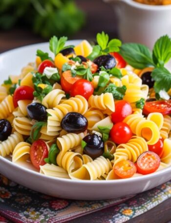 Ensalada de pasta con vegetales asados