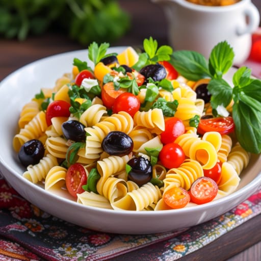 Ensalada de pasta con vegetales asados