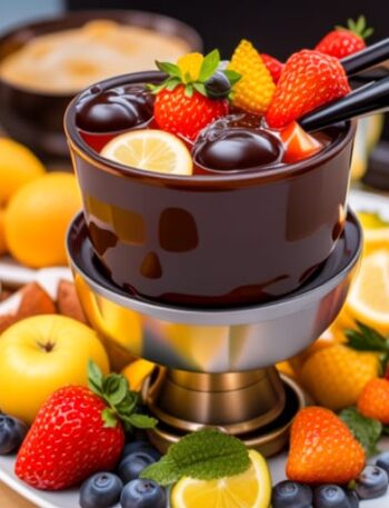 Fondue de chocolate con frutas