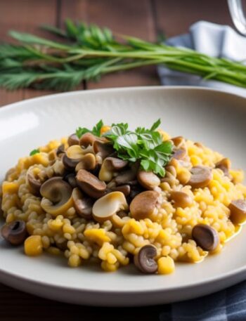 Risotto de champiñones en microondas