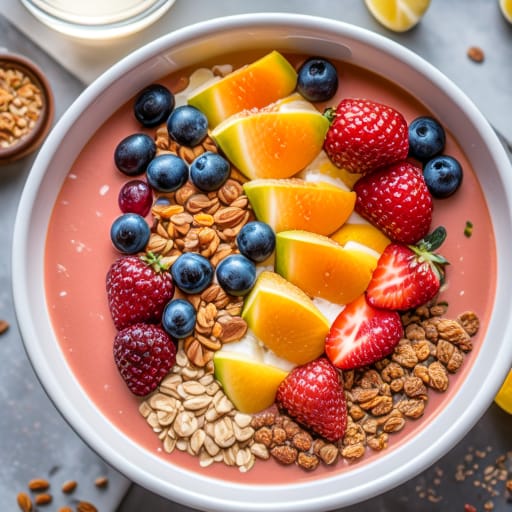 Smoothie bowl de frutas y granola