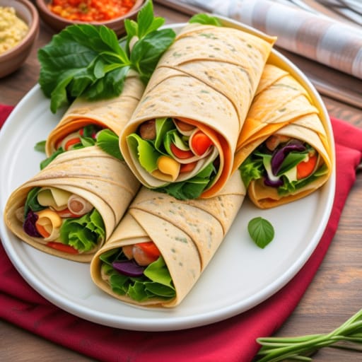 Wraps de hummus y verduras