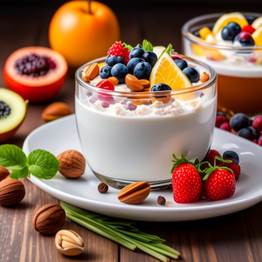 Yogur con frutas y frutos secos